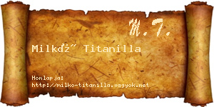 Milkó Titanilla névjegykártya